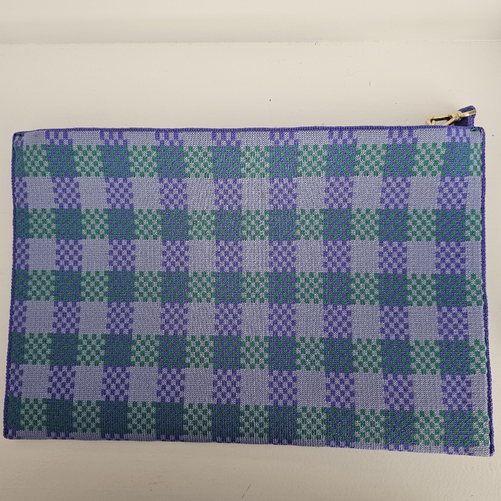 Blueberry Gingham Wristlet Clutch - Picture 3 of 5